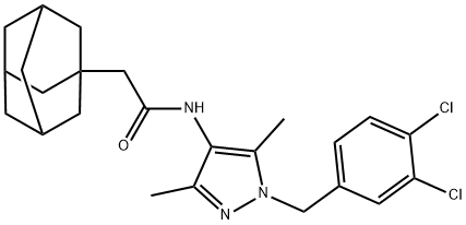 2-(1-adamantyl)-N-[1-(3,4-dichlorobenzyl)-3,5-dimethyl-1H-pyrazol-4-yl]acetamide Struktur