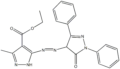 ethyl 3-methyl-5-[(5-oxo-1,3-diphenyl-4,5-dihydro-1H-pyrazol-4-yl)diazenyl]-1H-pyrazole-4-carboxylate Struktur