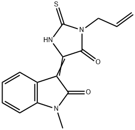 3-(1-allyl-5-oxo-2-thioxo-4-imidazolidinylidene)-1-methyl-1,3-dihydro-2H-indol-2-one Struktur