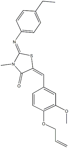 5-[4-(allyloxy)-3-methoxybenzylidene]-2-[(4-ethylphenyl)imino]-3-methyl-1,3-thiazolidin-4-one Structure