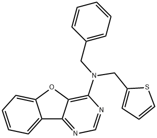 N-benzyl-N-(2-thienylmethyl)[1]benzofuro[3,2-d]pyrimidin-4-amine Struktur
