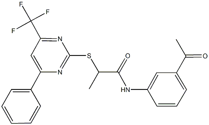 N-(3-acetylphenyl)-2-{[4-phenyl-6-(trifluoromethyl)-2-pyrimidinyl]sulfanyl}propanamide|WAY-352571