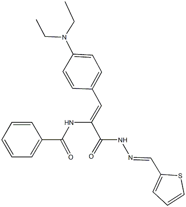 N-(2-[4-(diethylamino)phenyl]-1-{[2-(2-thienylmethylene)hydrazino]carbonyl}vinyl)benzamide Structure