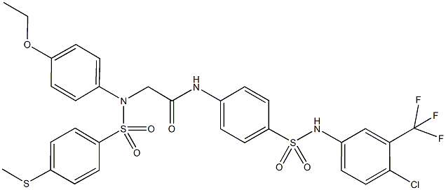 N-(4-{[4-chloro-3-(trifluoromethyl)anilino]sulfonyl}phenyl)-2-(4-ethoxy{[4-(methylsulfanyl)phenyl]sulfonyl}anilino)acetamide Structure
