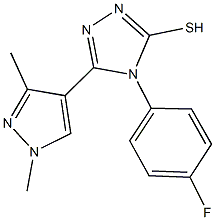5-(1,3-dimethyl-1H-pyrazol-4-yl)-4-(4-fluorophenyl)-4H-1,2,4-triazole-3-thiol Struktur
