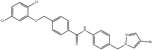 N-{4-[(4-bromo-1H-pyrazol-1-yl)methyl]phenyl}-4-[(2,5-dichlorophenoxy)methyl]benzamide Structure