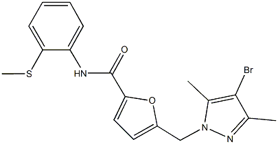 5-[(4-bromo-3,5-dimethyl-1H-pyrazol-1-yl)methyl]-N-[2-(methylsulfanyl)phenyl]-2-furamide Structure