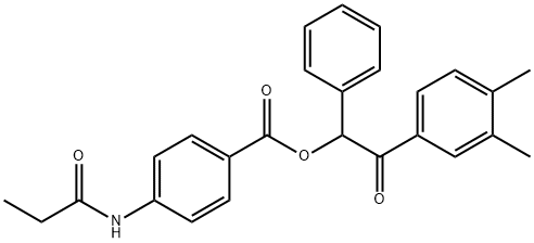2-(3,4-dimethylphenyl)-2-oxo-1-phenylethyl 4-(propionylamino)benzoate Structure