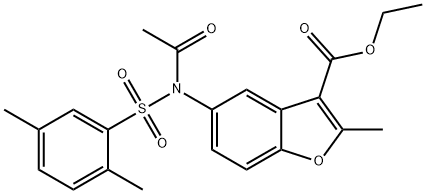 ethyl 5-{acetyl[(2,5-dimethylphenyl)sulfonyl]amino}-2-methyl-1-benzofuran-3-carboxylate Structure