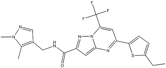 N-[(1,5-dimethyl-1H-pyrazol-4-yl)methyl]-5-(5-ethyl-2-thienyl)-7-(trifluoromethyl)pyrazolo[1,5-a]pyrimidine-2-carboxamide Struktur