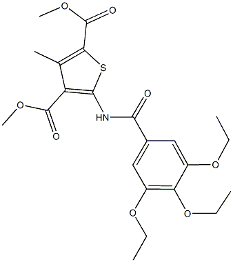 dimethyl 3-methyl-5-[(3,4,5-triethoxybenzoyl)amino]-2,4-thiophenedicarboxylate Struktur
