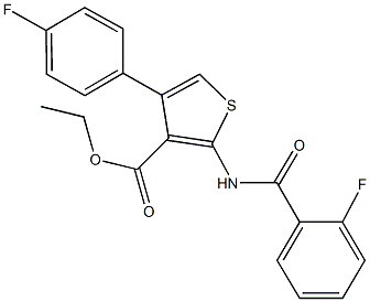 ethyl 2-[(2-fluorobenzoyl)amino]-4-(4-fluorophenyl)-3-thiophenecarboxylate Structure