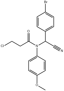 N-[(4-bromophenyl)(cyano)methyl]-3-chloro-N-(4-methoxyphenyl)propanamide Struktur