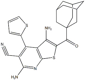 2-(1-adamantylcarbonyl)-3,6-diamino-4-(2-thienyl)thieno[2,3-b]pyridine-5-carbonitrile Struktur