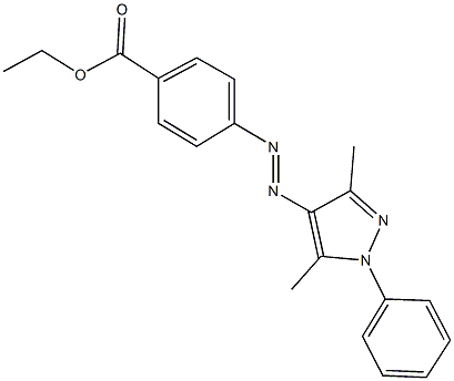 ethyl 4-[(3,5-dimethyl-1-phenyl-1H-pyrazol-4-yl)diazenyl]benzoate Structure