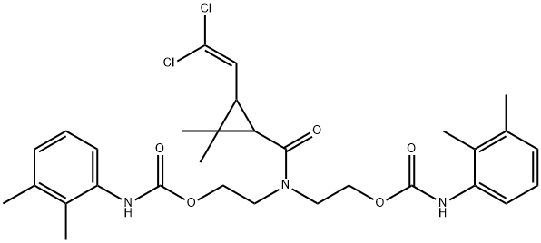 2-[{[3-(2,2-dichlorovinyl)-2,2-dimethylcyclopropyl]carbonyl}(2-{[(2,3-dimethylanilino)carbonyl]oxy}ethyl)amino]ethyl 2,3-dimethylphenylcarbamate Structure