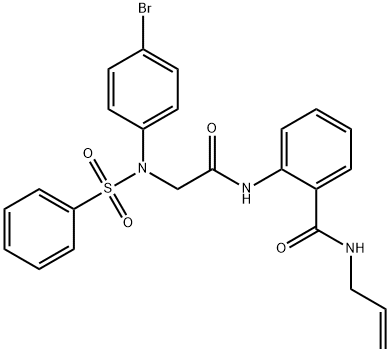 N-allyl-2-({[4-bromo(phenylsulfonyl)anilino]acetyl}amino)benzamide Struktur