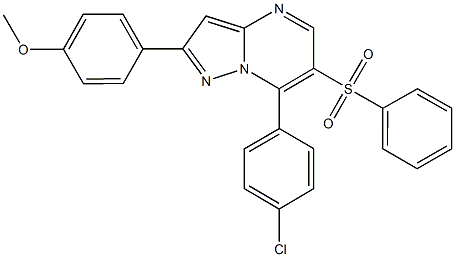 7-(4-chlorophenyl)-2-(4-methoxyphenyl)pyrazolo[1,5-a]pyrimidin-6-yl phenyl sulfone Structure