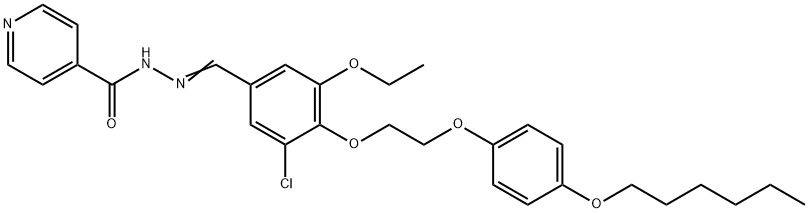 N'-(3-chloro-5-ethoxy-4-{2-[4-(hexyloxy)phenoxy]ethoxy}benzylidene)isonicotinohydrazide Struktur