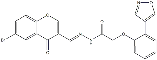 N'-[(6-bromo-4-oxo-4H-chromen-3-yl)methylene]-2-[2-(4-isoxazolyl)phenoxy]acetohydrazide Structure