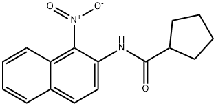 N-{1-nitro-2-naphthyl}cyclopentanecarboxamide Struktur