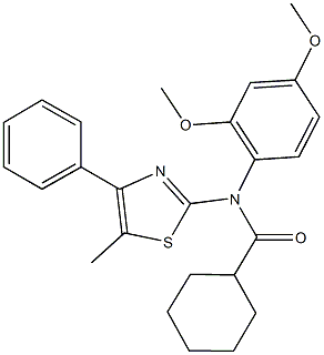 N-(2,4-dimethoxyphenyl)-N-(5-methyl-4-phenyl-1,3-thiazol-2-yl)cyclohexanecarboxamide Struktur