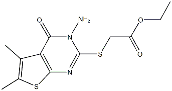 ethyl [(3-amino-5,6-dimethyl-4-oxo-3,4-dihydrothieno[2,3-d]pyrimidin-2-yl)sulfanyl]acetate Structure