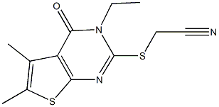 [(3-ethyl-5,6-dimethyl-4-oxo-3,4-dihydrothieno[2,3-d]pyrimidin-2-yl)sulfanyl]acetonitrile Structure