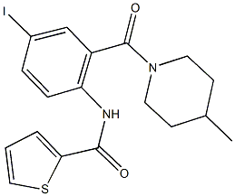 N-{4-iodo-2-[(4-methylpiperidin-1-yl)carbonyl]phenyl}thiophene-2-carboxamide Struktur