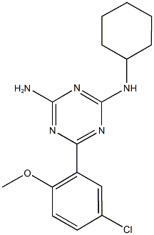 N-[4-amino-6-(5-chloro-2-methoxyphenyl)-1,3,5-triazin-2-yl]-N-cyclohexylamine Struktur