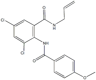 N-allyl-3,5-dichloro-2-[(4-methoxybenzoyl)amino]benzamide Struktur