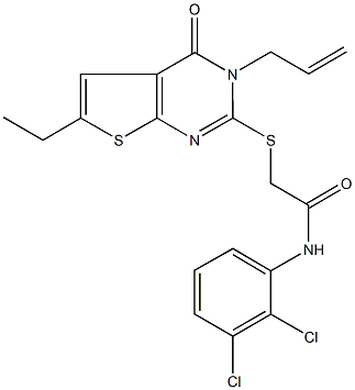 2-[(3-allyl-6-ethyl-4-oxo-3,4-dihydrothieno[2,3-d]pyrimidin-2-yl)thio]-N-(2,3-dichlorophenyl)acetamide Structure