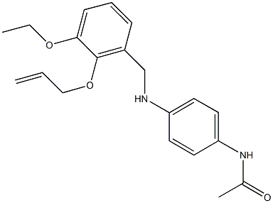 N-(4-{[2-(allyloxy)-3-ethoxybenzyl]amino}phenyl)acetamide Struktur