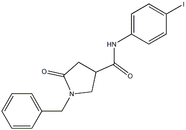 1-benzyl-N-(4-iodophenyl)-5-oxo-3-pyrrolidinecarboxamide Structure