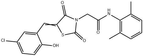 2-[5-(5-chloro-2-hydroxybenzylidene)-2,4-dioxo-1,3-thiazolidin-3-yl]-N-(2,6-dimethylphenyl)acetamide Structure