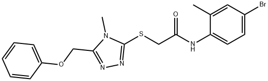 N-(4-bromo-2-methylphenyl)-2-{[4-methyl-5-(phenoxymethyl)-4H-1,2,4-triazol-3-yl]sulfanyl}acetamide Struktur