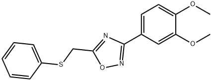 3-(3,4-dimethoxyphenyl)-5-[(phenylsulfanyl)methyl]-1,2,4-oxadiazole Struktur