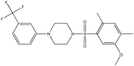 2,4-dimethyl-5-({4-[3-(trifluoromethyl)phenyl]-1-piperazinyl}sulfonyl)phenyl methyl ether Structure