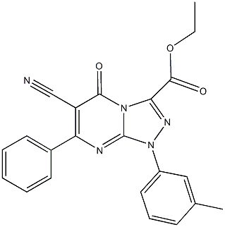 ethyl 6-cyano-1-(3-methylphenyl)-5-oxo-7-phenyl-1,5-dihydro[1,2,4]triazolo[4,3-a]pyrimidine-3-carboxylate Structure