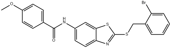 N-{2-[(2-bromobenzyl)sulfanyl]-1,3-benzothiazol-6-yl}-4-methoxybenzamide Struktur