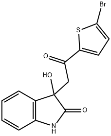 3-[2-(5-bromo-2-thienyl)-2-oxoethyl]-3-hydroxy-1,3-dihydro-2H-indol-2-one Structure