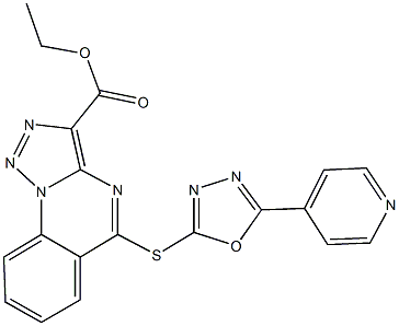 ethyl 5-{[5-(4-pyridinyl)-1,3,4-oxadiazol-2-yl]sulfanyl}[1,2,3]triazolo[1,5-a]quinazoline-3-carboxylate Struktur