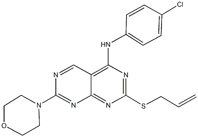 N-[2-(allylsulfanyl)-7-(4-morpholinyl)pyrimido[4,5-d]pyrimidin-4-yl]-N-(4-chlorophenyl)amine Struktur