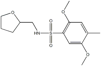 2,5-dimethoxy-4-methyl-N-(tetrahydro-2-furanylmethyl)benzenesulfonamide Struktur