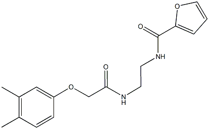 N-(2-{[2-(3,4-dimethylphenoxy)acetyl]amino}ethyl)-2-furamide Structure