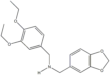 N-(1,3-benzodioxol-5-ylmethyl)-N-(3,4-diethoxybenzyl)amine Struktur