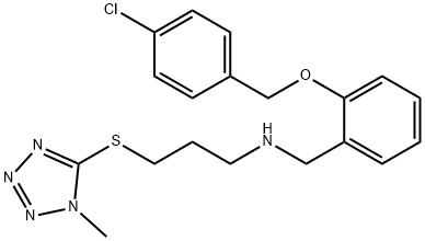 N-{2-[(4-chlorobenzyl)oxy]benzyl}-N-{3-[(1-methyl-1H-tetraazol-5-yl)sulfanyl]propyl}amine Structure