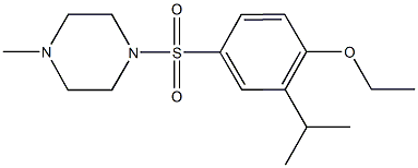 ethyl 2-isopropyl-4-[(4-methyl-1-piperazinyl)sulfonyl]phenyl ether Struktur