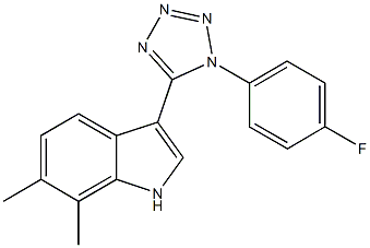 3-[1-(4-fluorophenyl)-1H-tetraazol-5-yl]-6,7-dimethyl-1H-indole Struktur