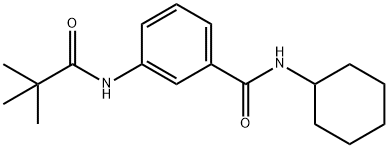 N-cyclohexyl-3-[(2,2-dimethylpropanoyl)amino]benzamide Struktur
